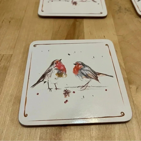 Robin Bird Drink Coaster Set Of 4 England - Picture 2 of 8